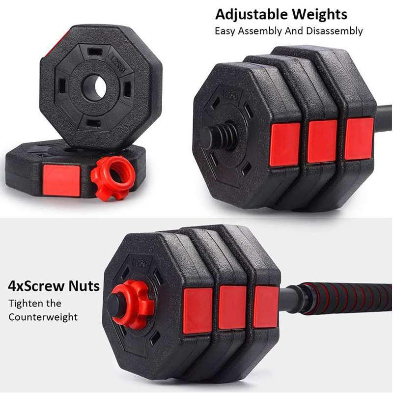 Adjustable Vinyl Cement Dumbbell Set With A Connector