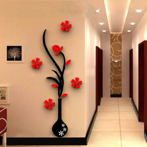 Original Price Creative Vase 3D Acrylic Stereo Wall Stickers TV Background Wall Corridor Home Decoration