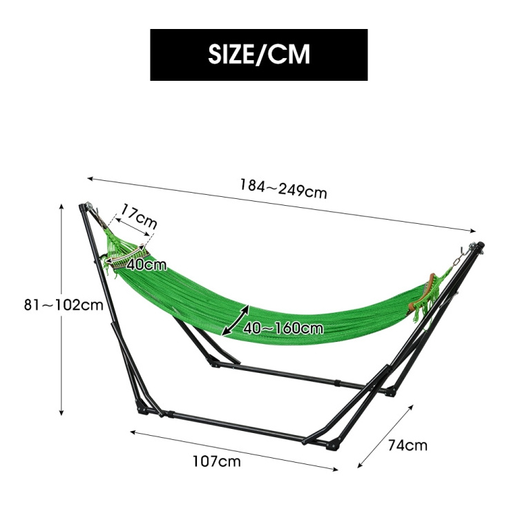 Drop Shipping Indoor and Outdoor Foldable Hand-woven Single Hammock Leisure Mesh Hammock