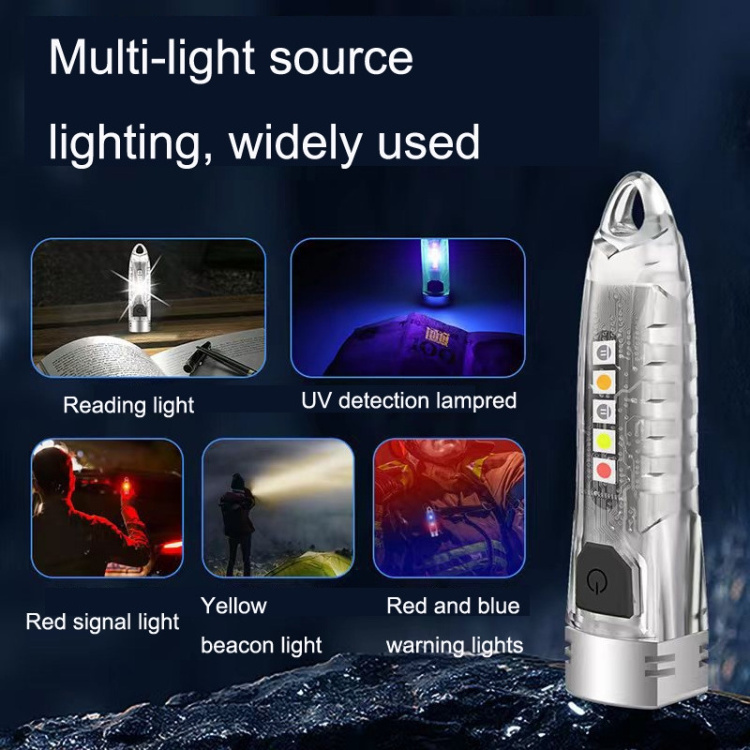 Mini Flashlight V1 Keychain Lantern Light Multifunctional Outdoor Home Emergency Flashlight