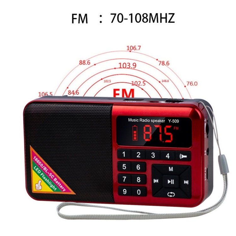 2022 New Fashion Blue-tooth Card Radio Digital FM Player No Solar Panel Portable Radio