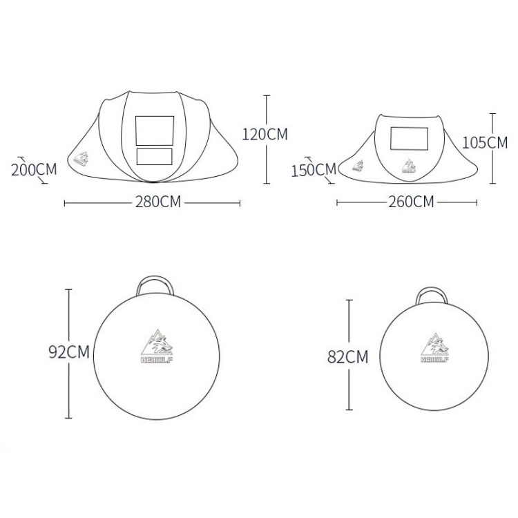 New Arrival Hewolf 1766 Outdoor Automatic Windproof Quick-Opening Tent Camping Sunscreen Tent For 2-3 People