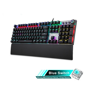 Quick Delivery Time AULA F2088 108 Keys Mixed Light Mechanical Blue Switch Wired USB Gaming Keyboard