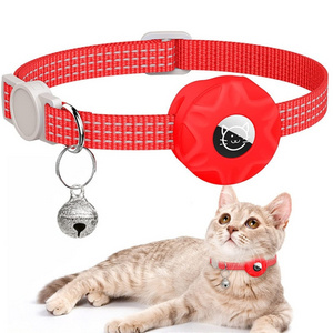 Perfect quality For AirTag Tracker Silicone Case Reflective Pet Cat Collar With Bell (Red)