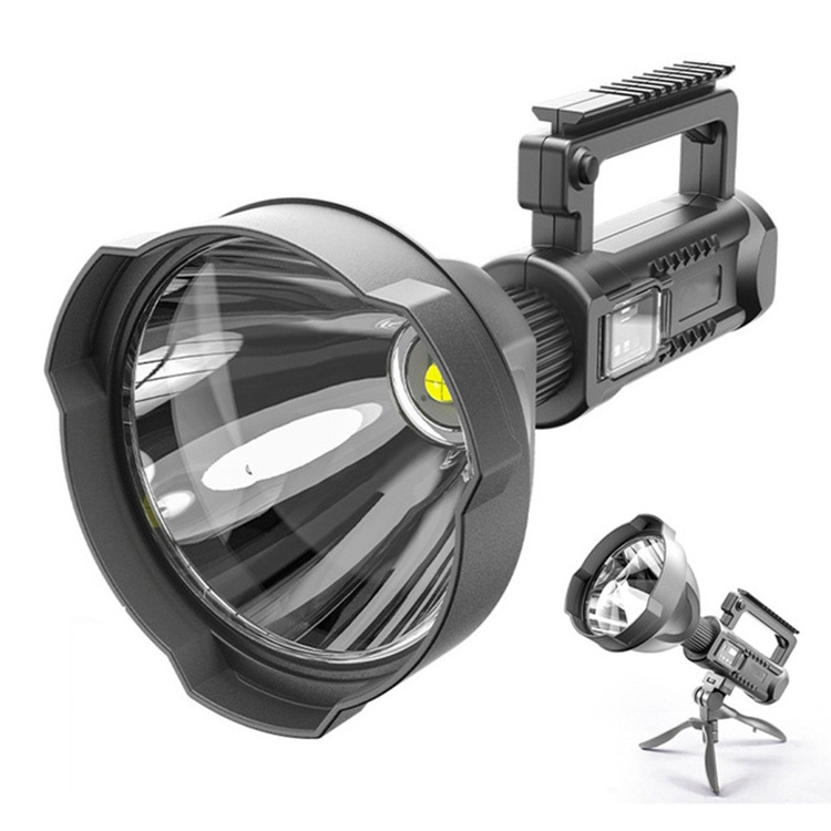 Hot Selling 10W Rechargeable Strong LED Flashlight 4-Modes Outdoors Searchlight with Tripod