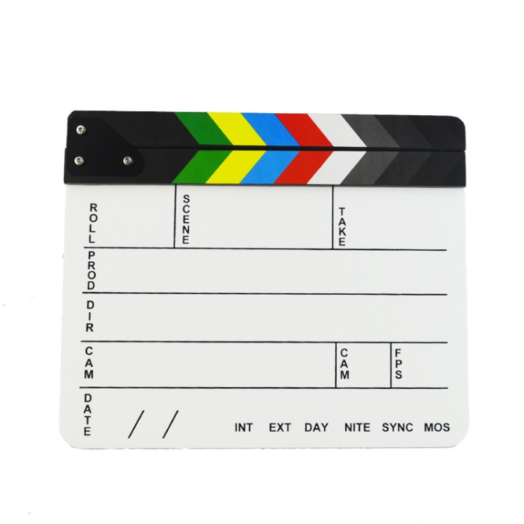 Best Quality 30 X 25cm English Colorful Acrylic Clapperboard TV Film Movie Accessories Clapper Board