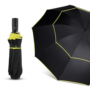 Best Quality Sunny and Rainy Umbrella Fully-Automatic Double Rain 3 Folding Wind Resistant Travel Business Big Umbrella