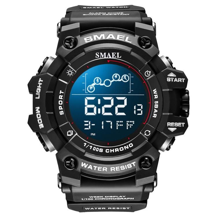 SMAEL 8082 Sports Watch 50m Waterproof Multifunctional Luminous Display Timing Electronic Smart Watch