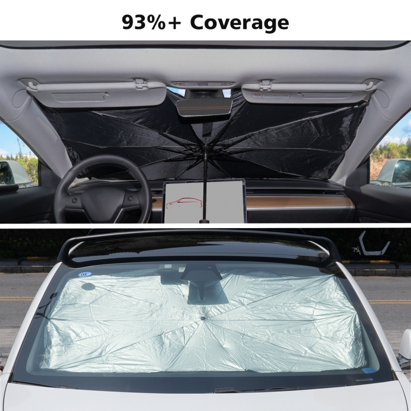 For Tesla Model 3 / Y 2017-2021 Foldable Windshield Umbrella Sun Protection Heat Insulation Sunshield