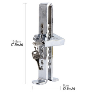 Car Auto Stainless Steel Anti-theft Clutch Lock Accelerator Pedal Lock with Keys Suitable for Clutch Height Under 19.5cm