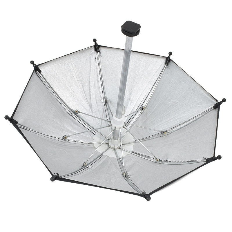 Polyester and Silver Matte Rubber Camera Mini Waterproof Sunscreen Umbrella