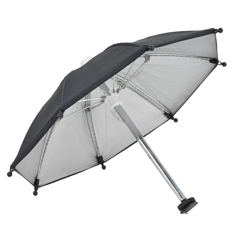 Polyester and Silver Matte Rubber Camera Mini Waterproof Sunscreen Umbrella