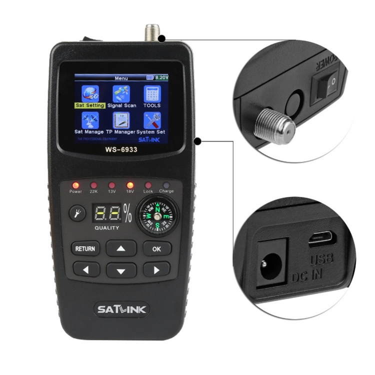 Wholesale WS6933 Portable Digital Satellite Finder Meter 2.1 inch LCD Colour Screen Satellite TV Receivers