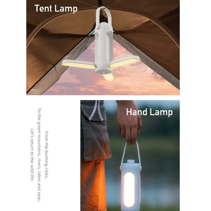 Three-color Stepless Dimming Outdoor 10000mAh Hanging Camping Lights Tent Lighting Atmosphere LED Lights