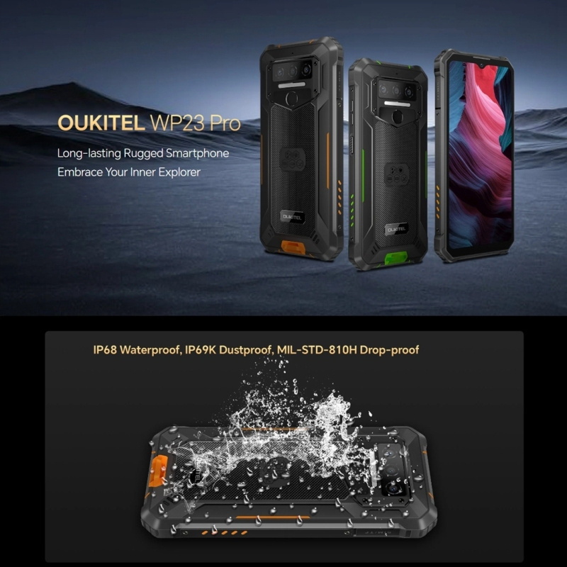 Factory Direct Selling Oukitel WP23 Pro 8GB+128GB 10600mAh battery 6.52 inch Unisoc T606 Octa-core 4G Android 13 Rugged Phone