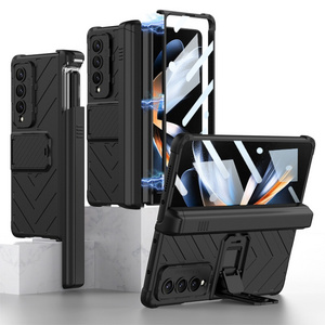 GKK Integrated Magnetic Armor Flip Phone Case With Pen Box For Samsung Galaxy Z Fold4 Smart Phone