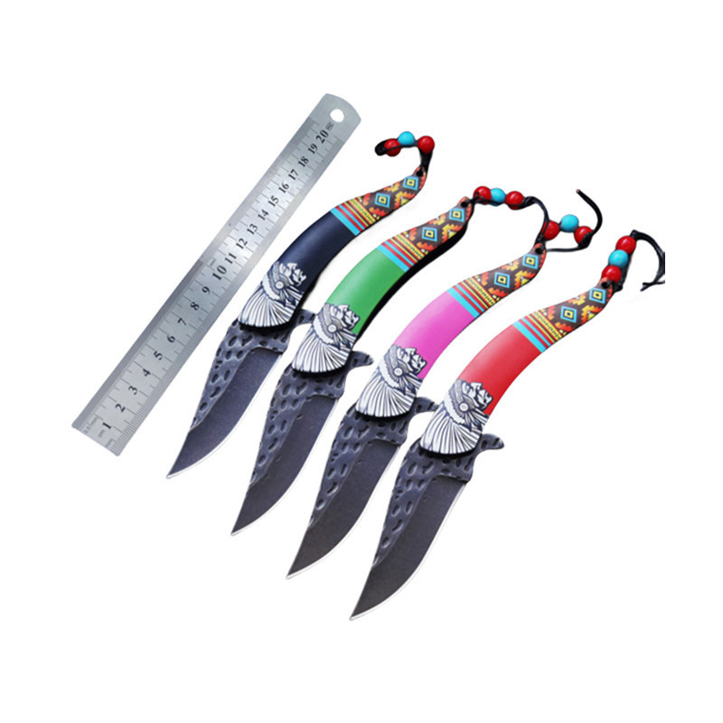 New product ideas 2023 pink indiann handle material handmade folding outdoor hunting pocket tactical  knives for men