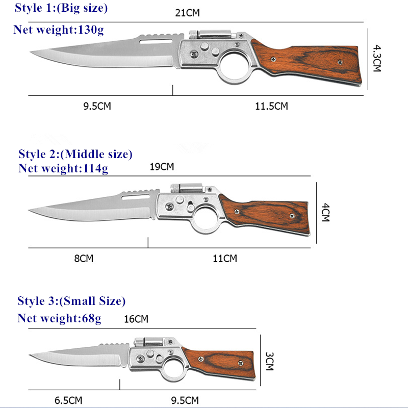 3PCS set Wedding gifts LED light mini flashlight outdoor protection survival 1 stainless steel multi tool folding pocket knife