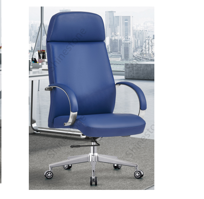 Commercial Office Furniture pu synthetic leather office chair wholesale navy blue high back office chair with wheels