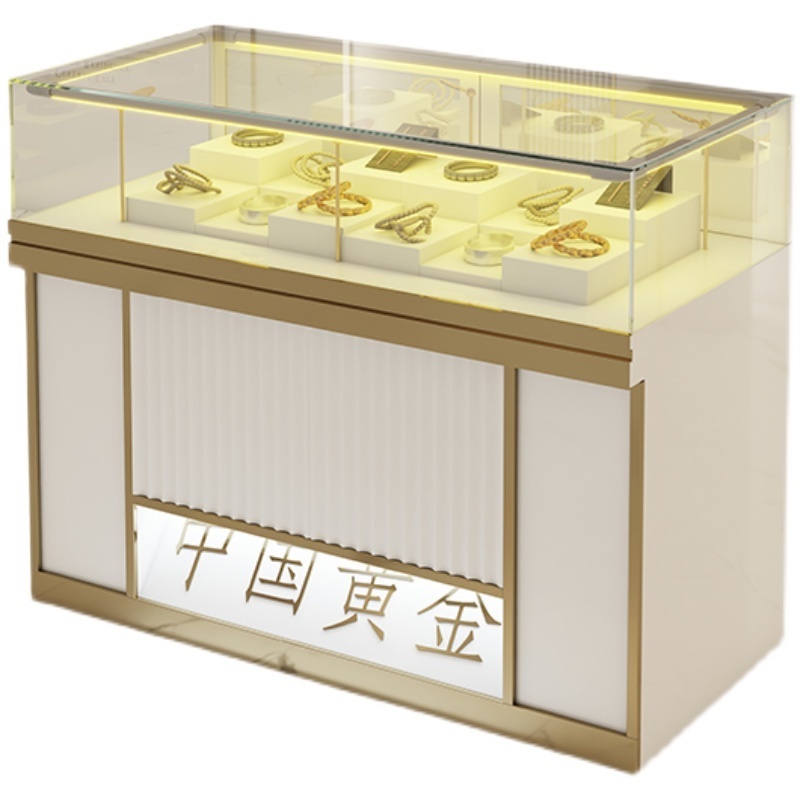 Jewelry display counter with LED retail store piano baking plywood display counter