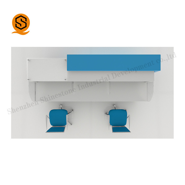 Cheap Reception Desk Light Blue Service Desk Acrylic Office Small Reception Desks For Sale