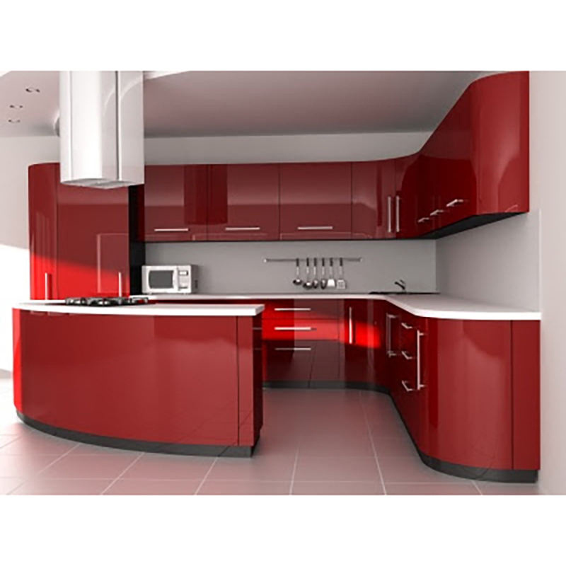 Red Colorful Modern Quartz Stone Design Artificial White Stone Kitchen Countertop Customized Kitchens