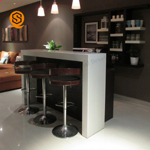 Popular design rectangle shape marble top commerical bar counters design small bar counter