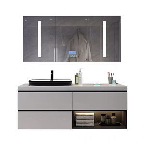 Shinestone 2019 new design solid surface vanity top integrated sink for bathroom