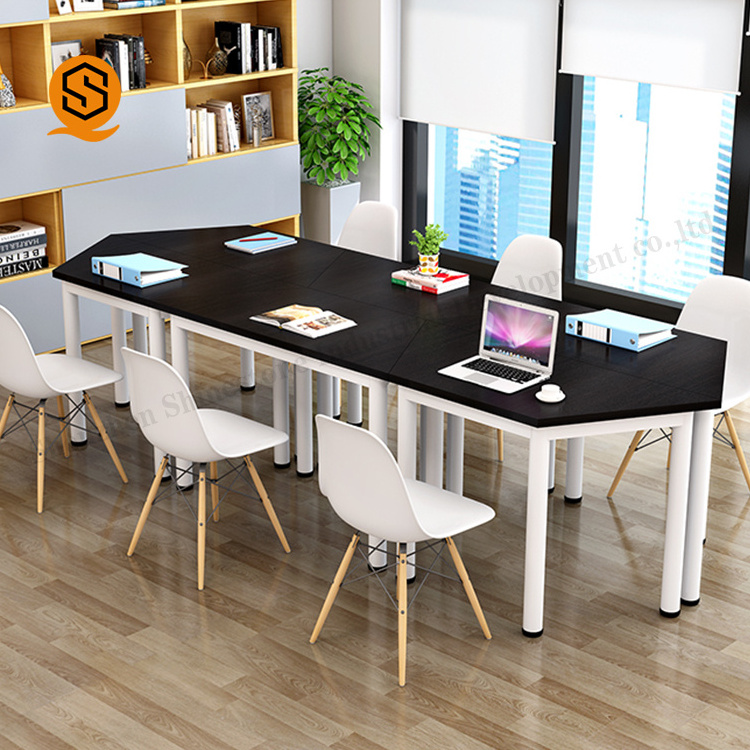 Factory price white wooden Conference Room tables and chairs for offices