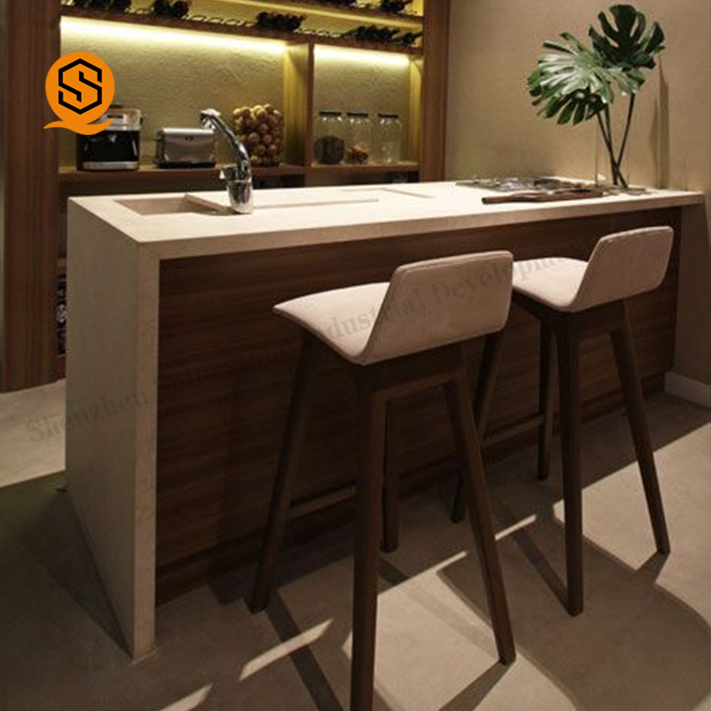 Popular design rectangle shape marble top commerical bar counters design small bar counter