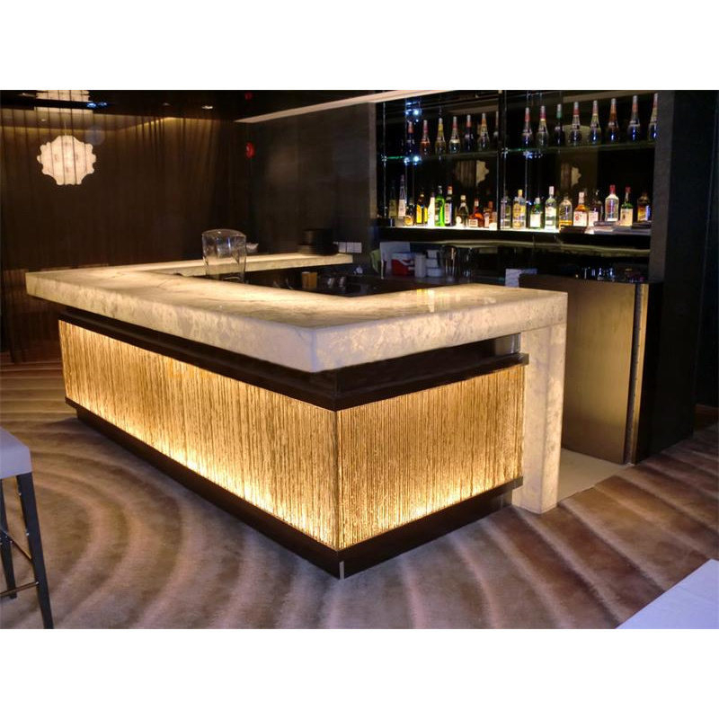 custom restaurant commercial juice milk tea solid surface industrial cafe wine bar counter