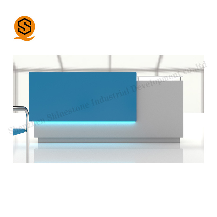 Cheap Reception Desk Light Blue Service Desk Acrylic Office Small Reception Desks For Sale