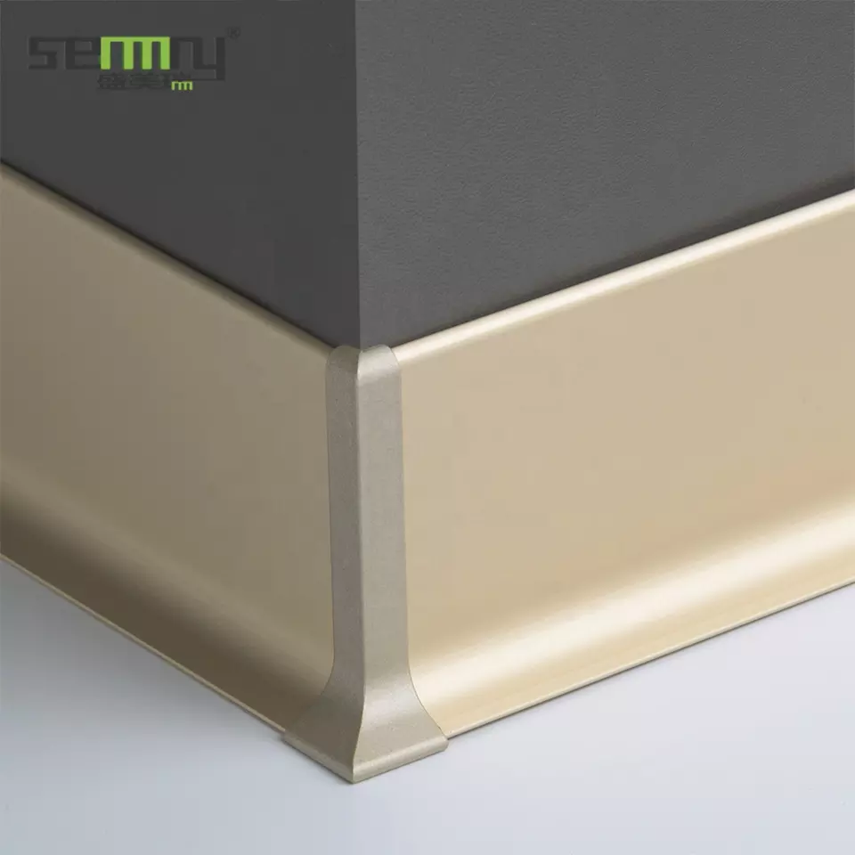 Matte color 4cm 6cm 8cm 10cm glue install metal strip aluminum baseboard skirting