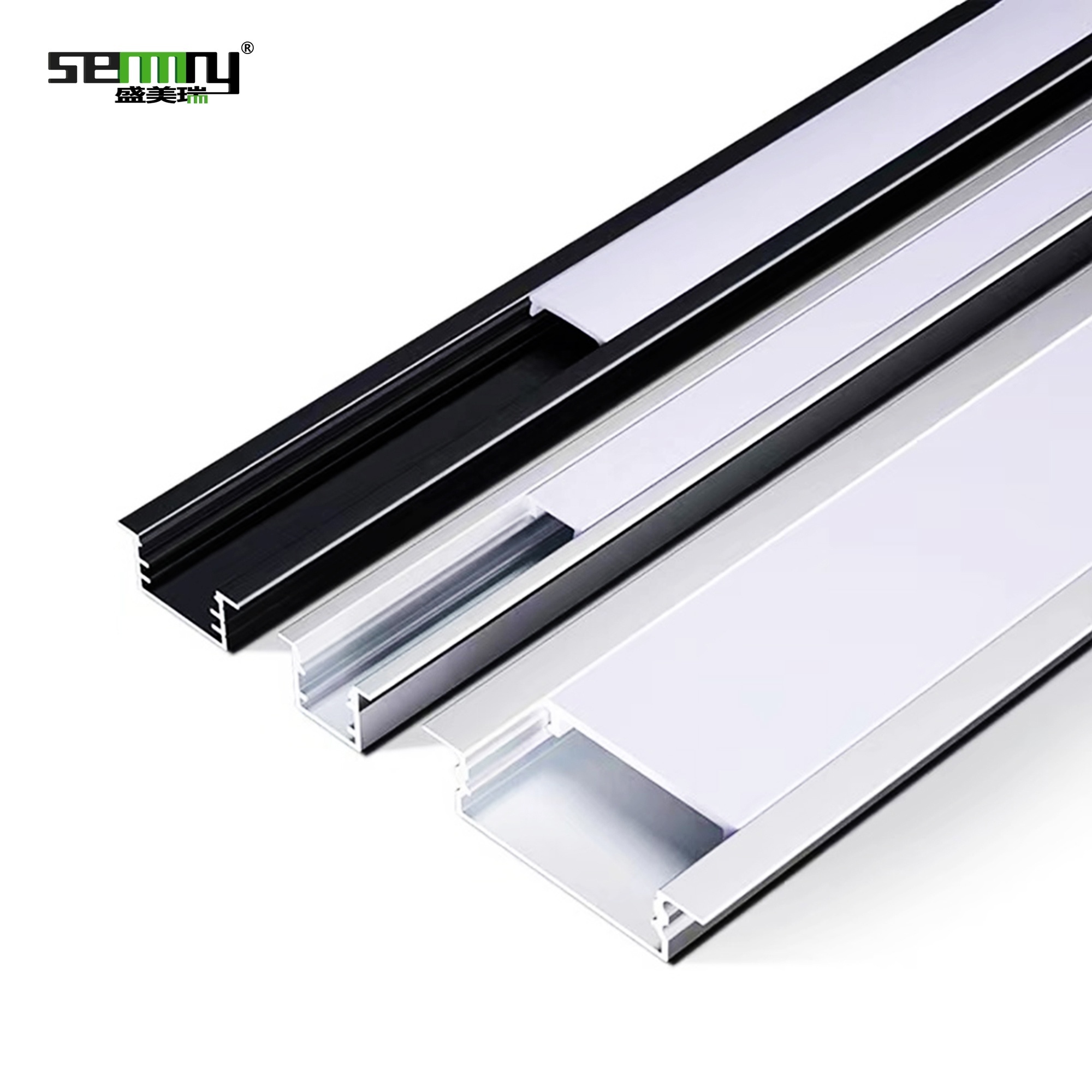 Recessed Aluminium Mounting Extrusion Strip Light LED Channel Black Led Profile Aluminium Led Strip Light