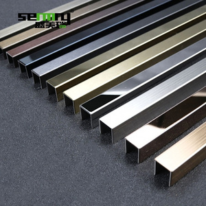 Interior decoration 201 304 316 u shape colorful mirror stainless steel decorative trim tile profile Decorative Tile Edge Trims