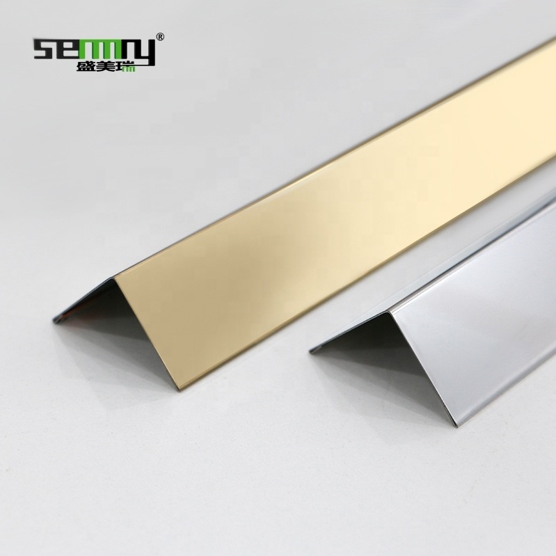 Stainless Steel Metal L Shape Edge trim Curved Corner For Outside l Shaped Tile Trim 304 Stainless ceramic tile edge trim