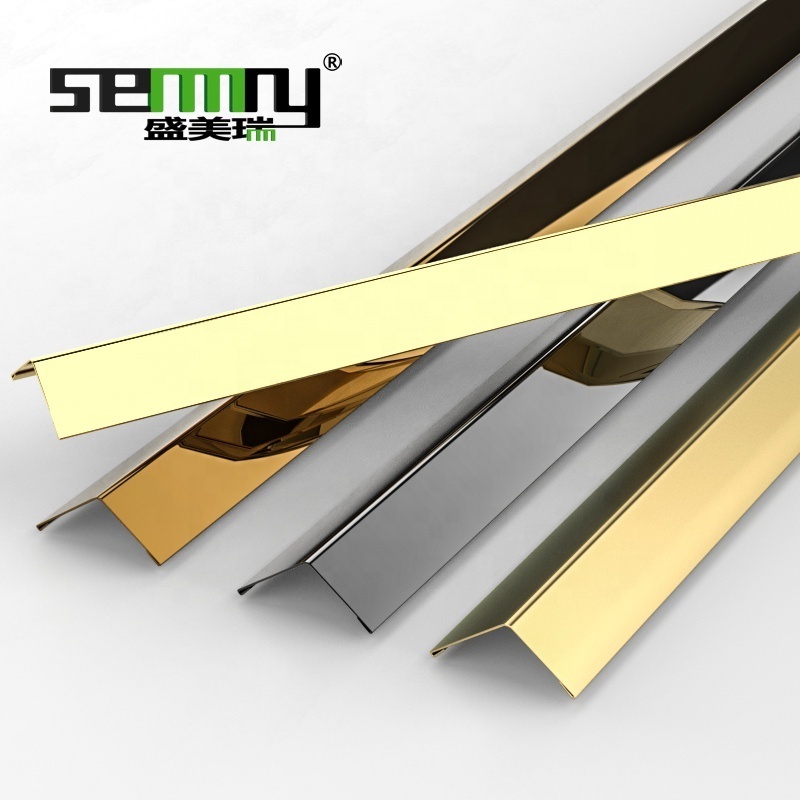 Stainless Steel Metal L Shape Edge trim Curved Corner For Outside l Shaped Tile Trim 304 Stainless ceramic tile edge trim