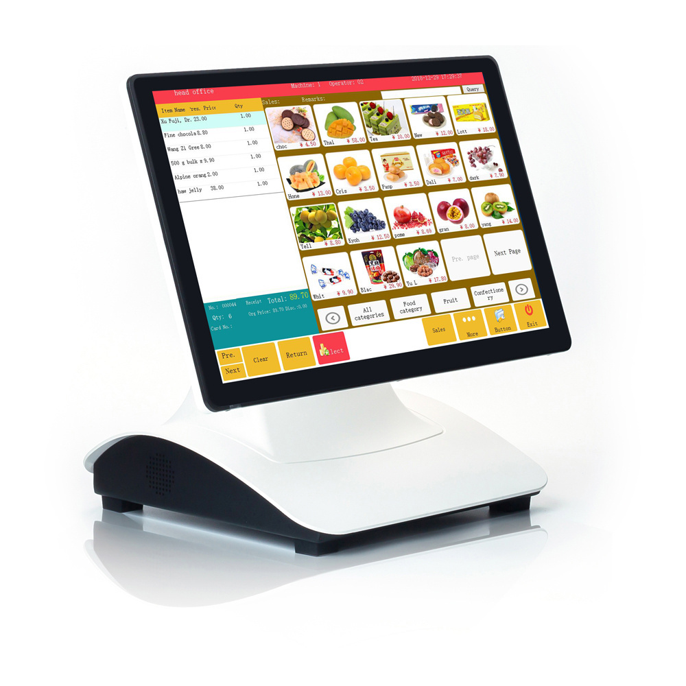 Pos System Retail Cash Register For Restaurant Supermarket Cashier Computer With 15.6 Inch Capacitive Touch Screen