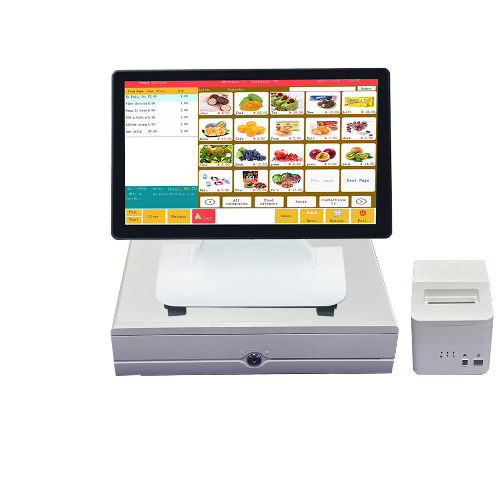 Pos System Retail Cash Register For Restaurant Supermarket Cashier Computer With 15.6 Inch Capacitive Touch Screen