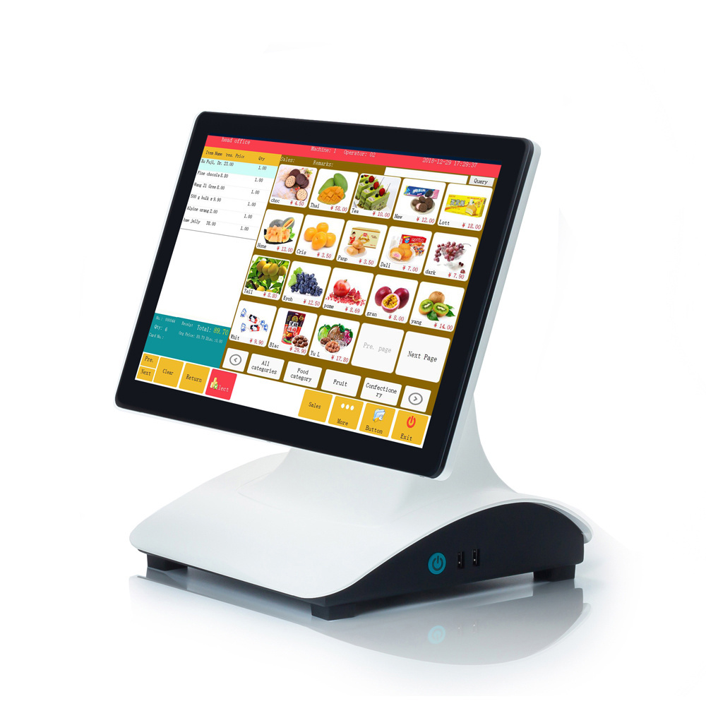 Pos System Retail Cash Register For Restaurant Supermarket Cashier Computer With 15.6 Inch Capacitive Touch Screen