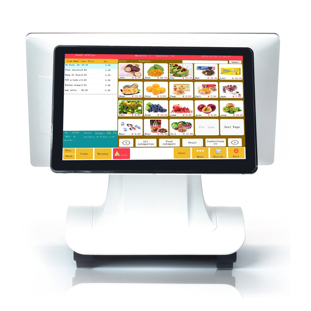 Pos System Retail Cash Register For Restaurant Supermarket Cashier Computer With 15.6 Inch Capacitive Touch Screen