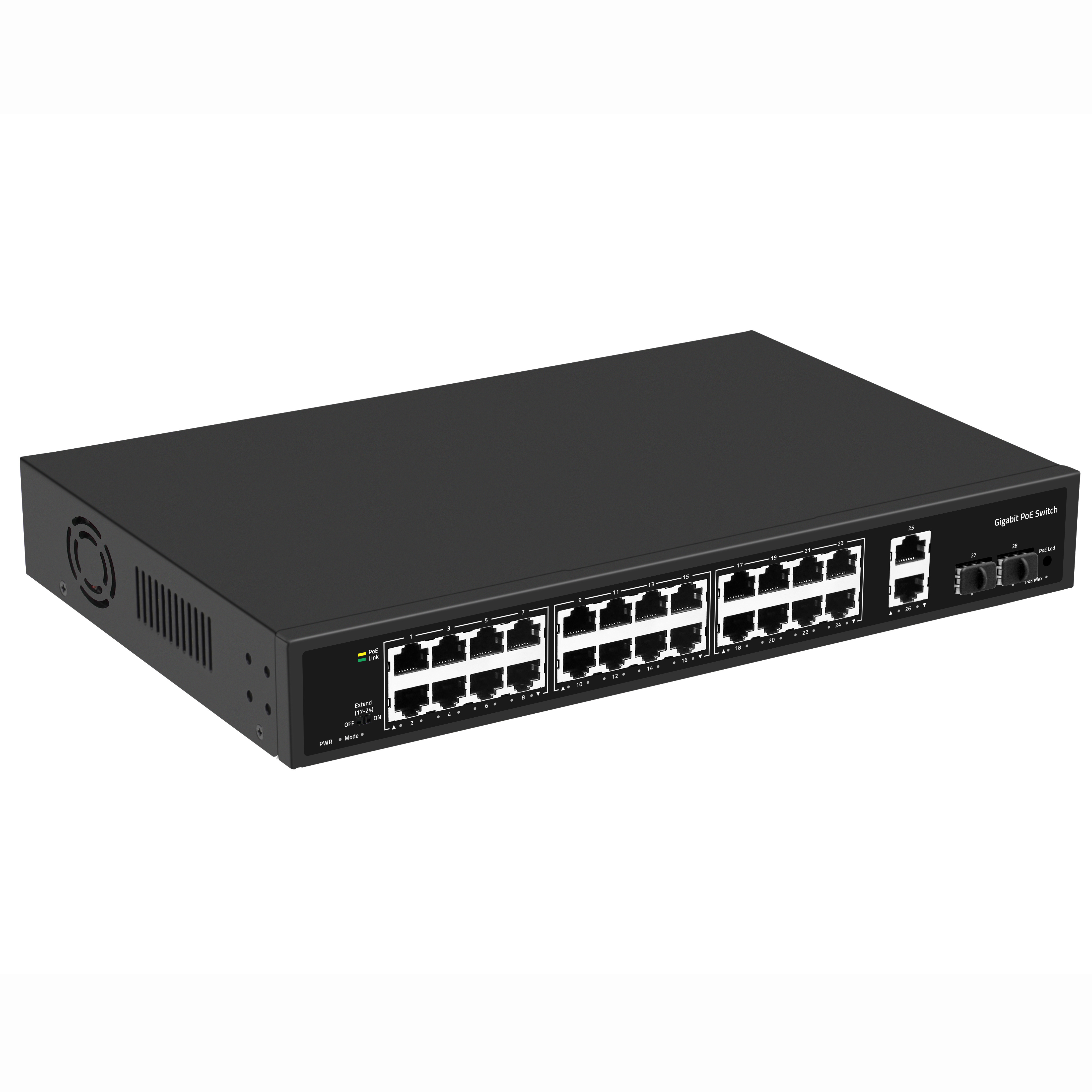 DC48V 300W 400W Built-in Power 16 24 32 48 Port Cctv Unmanaged Network Ethernet Poe Switch 48v For Hikvision Ip Camera