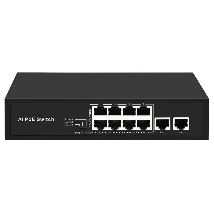 Sunsoont 8 ports Unmanaged Ethernet POE Switch, POE Network Switch 2 uplink ports for Dahua camera