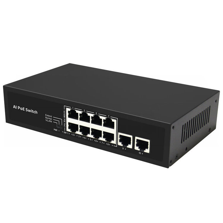 Sunsoont 8 ports Unmanaged Ethernet POE Switch, POE Network Switch 2 uplink ports for Dahua camera