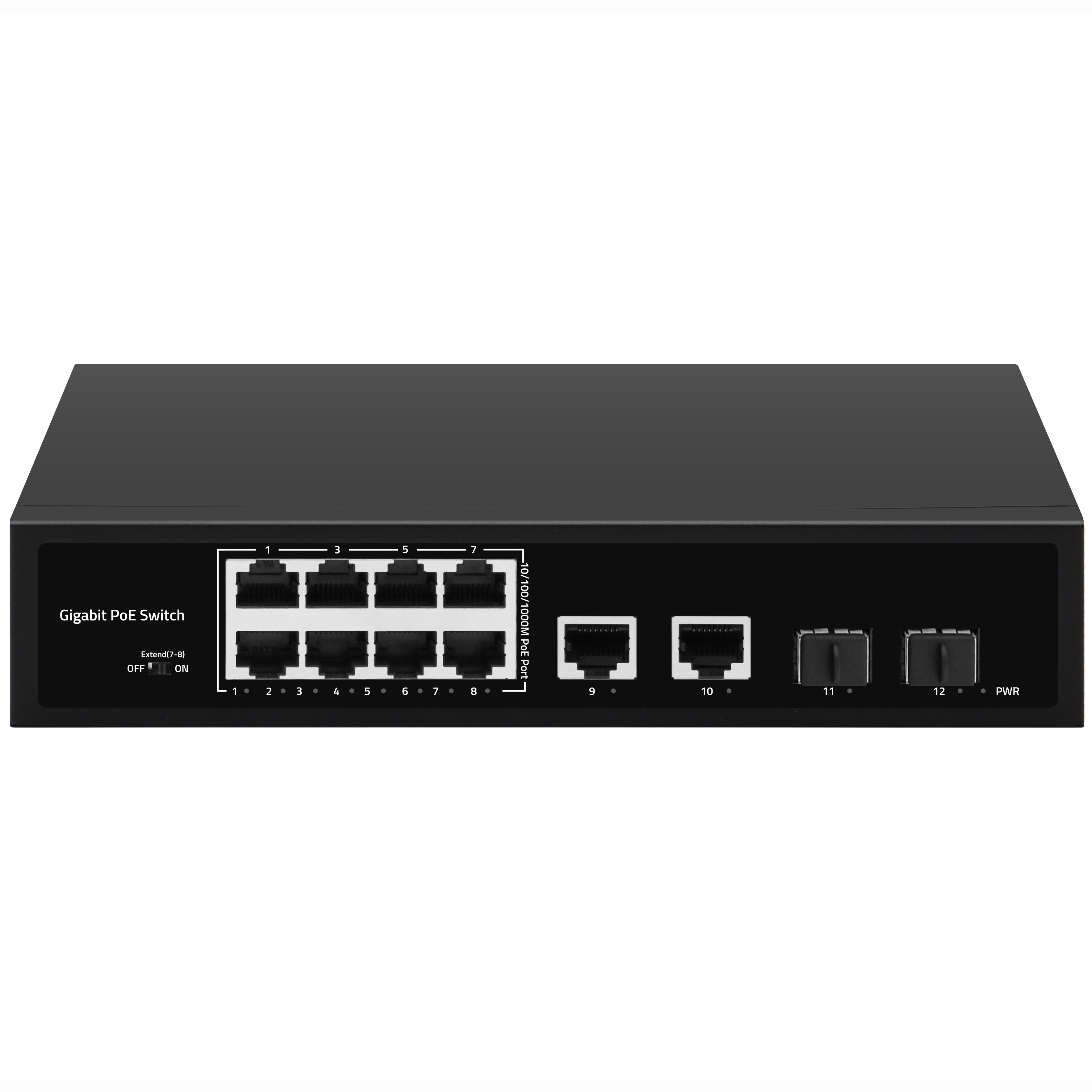 Sunsoont 8 port gigabit poe switch 10/100/1000mbps with 2 uplink Port +2*1.25G SFP Port for dahua cameras