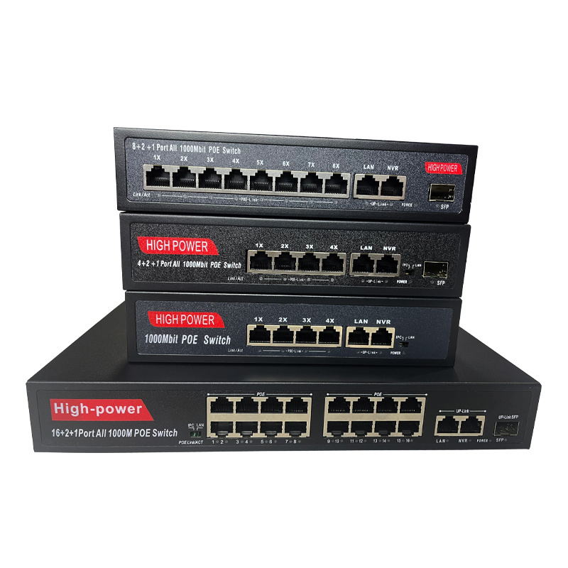 100Mbps 4 ports poe network switch extend 250m high power  85w