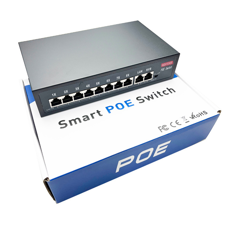 CCTV System 8 Port Poe Switch Digital Video Camera 100mbps 10 ports Poe Switch with 2 Port utp Uplink