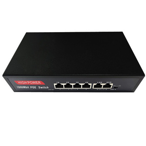 extend to 250M 4Ports 10/100/1000Mbps PoE + 2Port Uplink Unmanaged outdoor poe switch box for IP camera