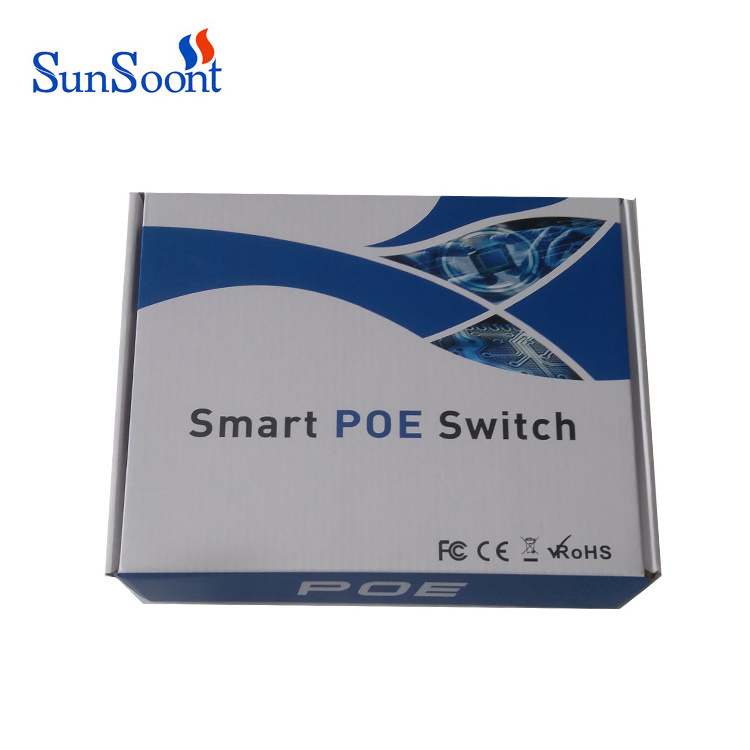 Factory price Ethernet Switch 10/100Mbps IEEE 802.3 af/at 4 ports poe switches for cctv