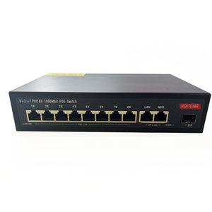 Sunsoont 48V 8 ports full gigabit poe switch for ip camera